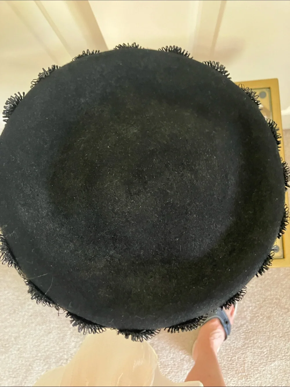 VTG Women's Black Beaded Pillbox Hat - Elegant Formal Accessory